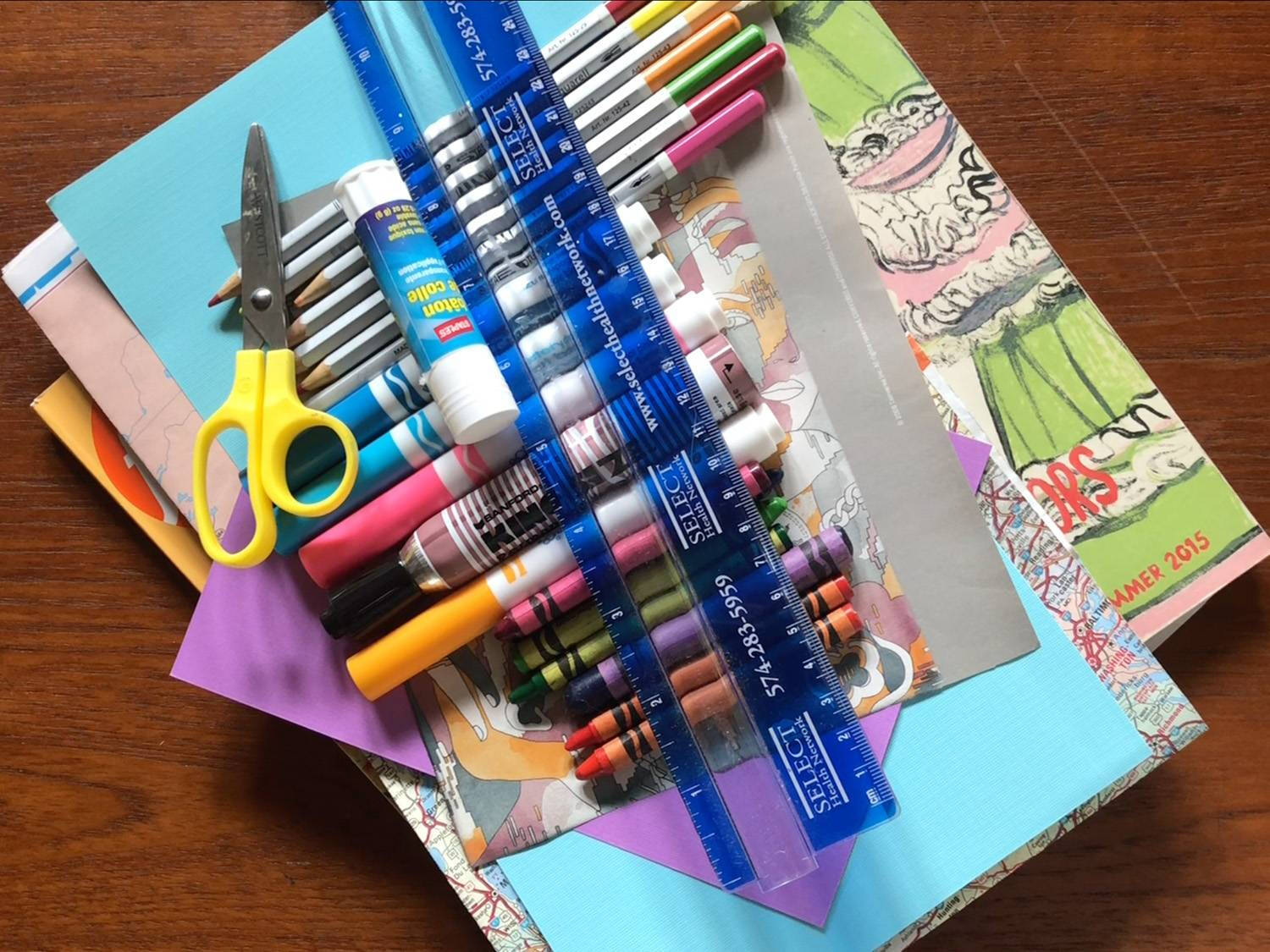 Pile of craft supplies.